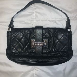 Chanel Black Lambskin Quilted Bag with Flap